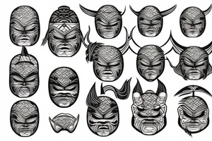 oni mask shogun budda water tattoo idea