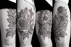 Travel nature half leg sleeve tattoo idea