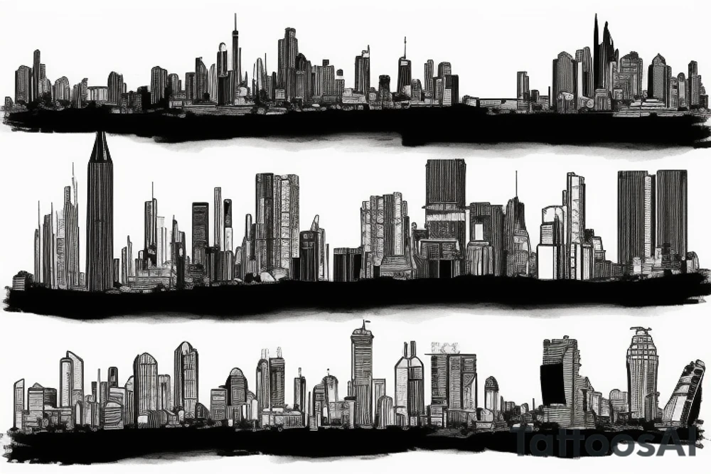 city skyline tattoo idea