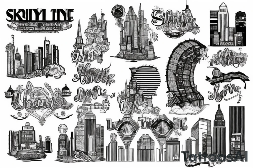 city skyline tattoo idea