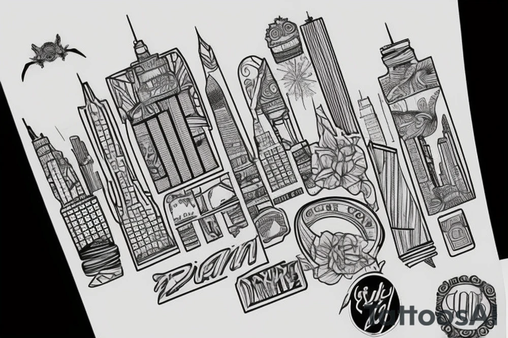 city skyline tattoo idea