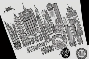 city skyline tattoo idea