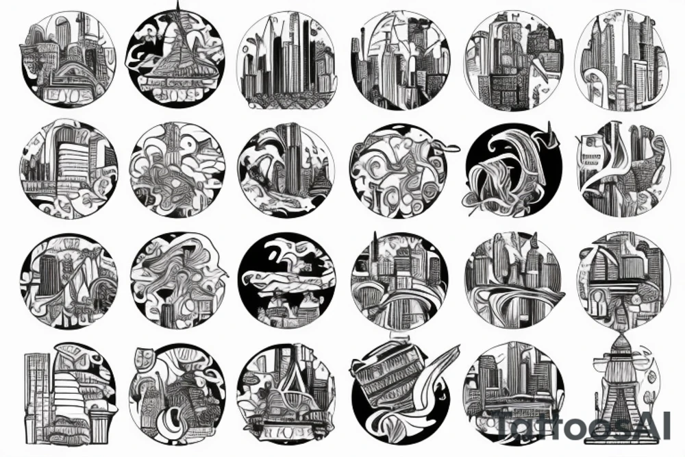 city skyline tattoo idea