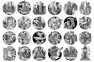 city skyline tattoo idea