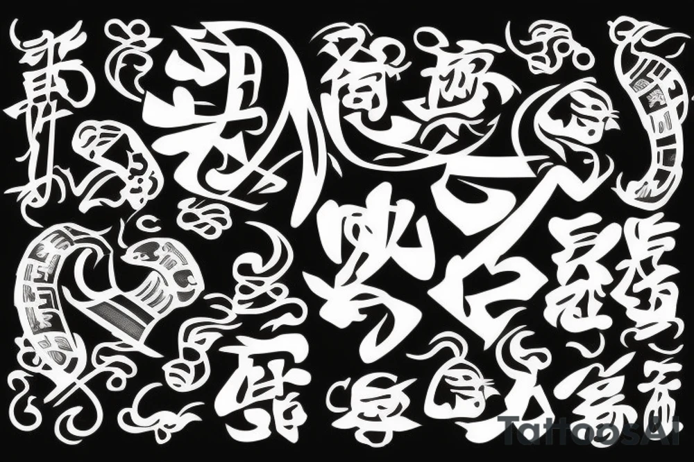Family font Chinese tattoo idea