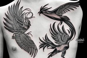 Phoenix bird tattoo idea