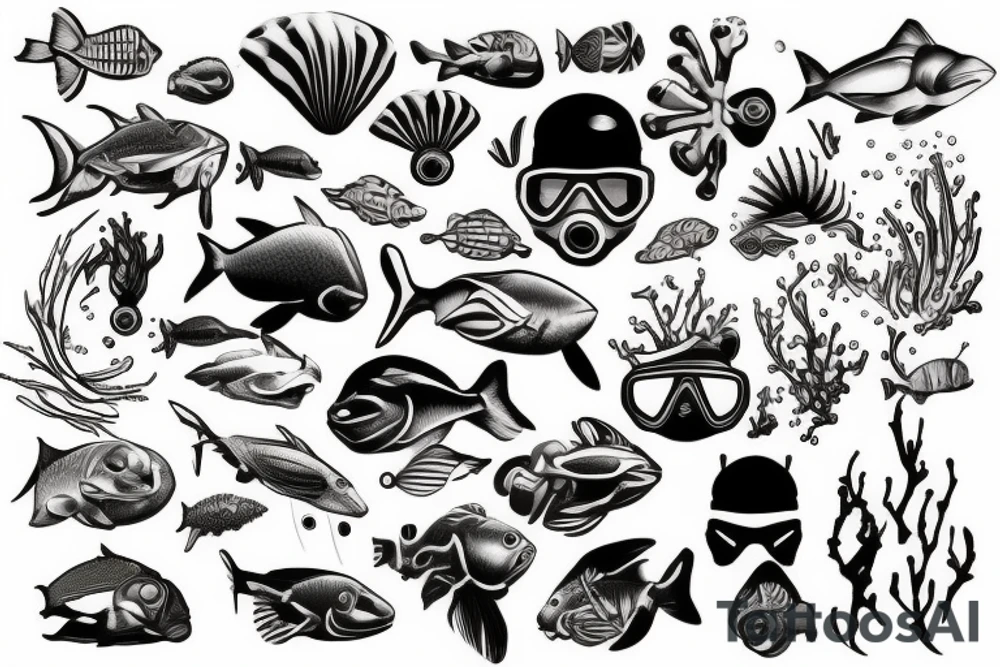 Scuba diver tattoo idea