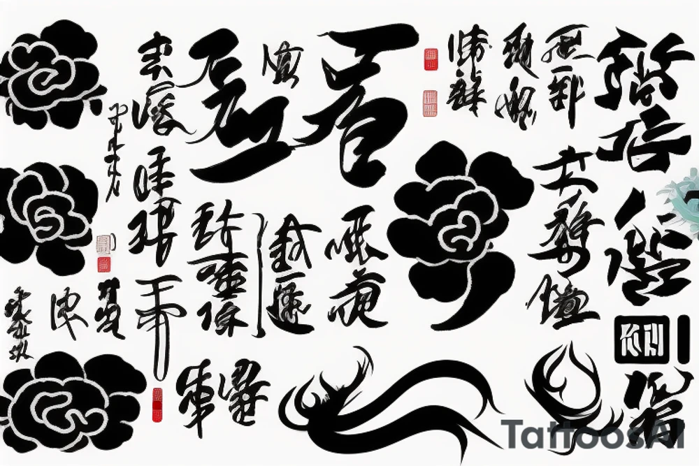 lucrative font Chinese tattoo idea