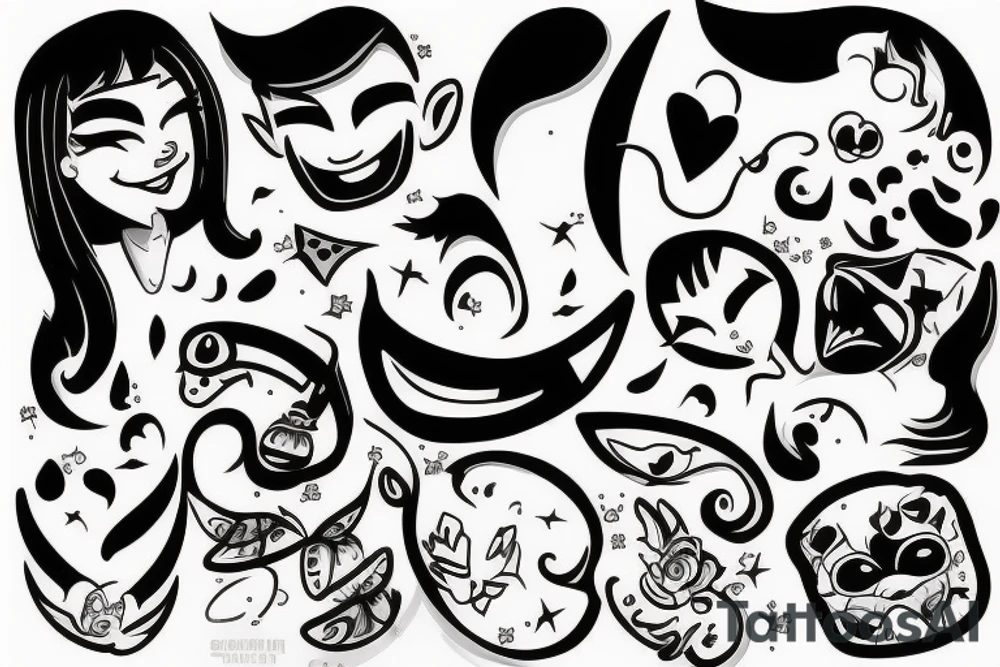 รูปยิ้มที่ดูเศร้า tattoo idea