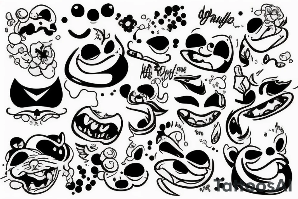 รูปยิ้มที่ดูเศร้า tattoo idea