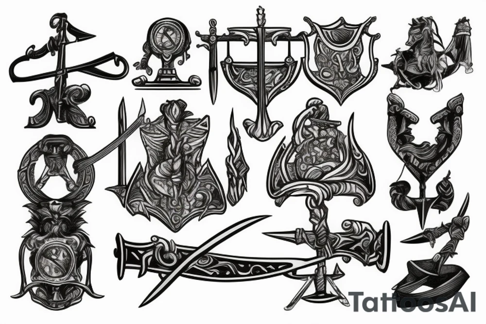 Sword and scales of Justice tattoo idea