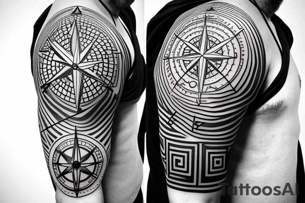 A nordic compass right pectoral tattoo tattoo idea