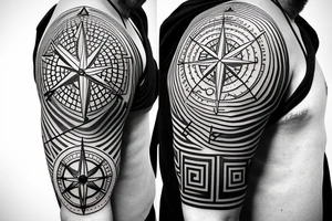 A nordic compass right pectoral tattoo tattoo idea