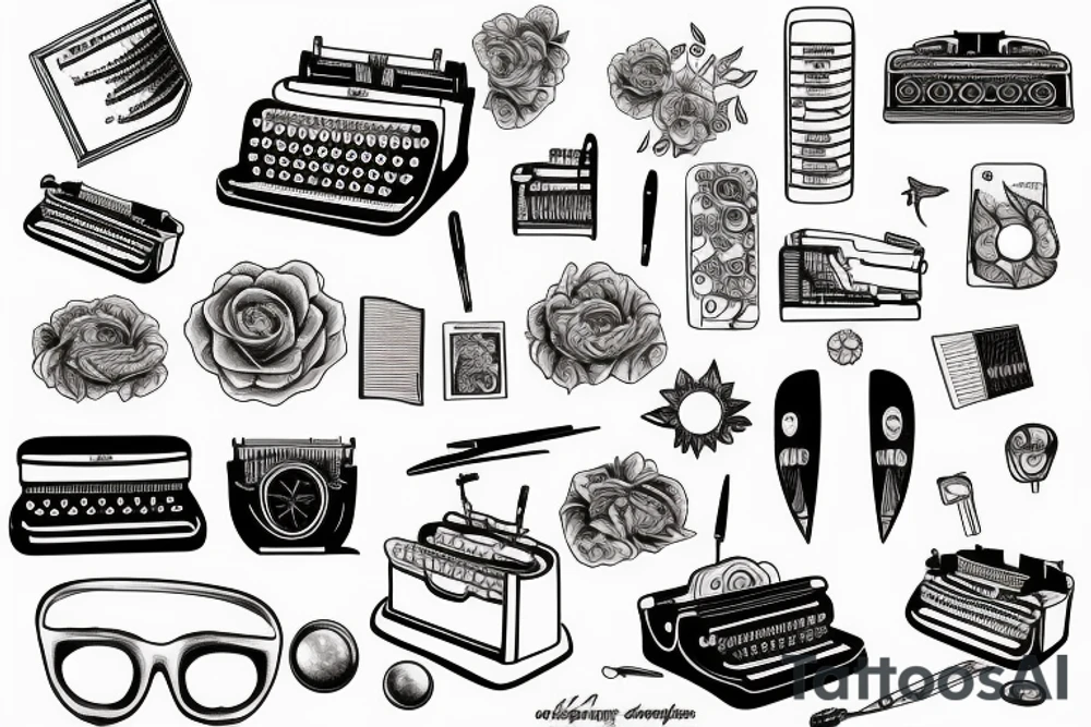 A typewriter that creates artistic images instead of words tattoo idea