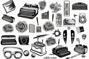 A typewriter that creates artistic images instead of words tattoo idea
