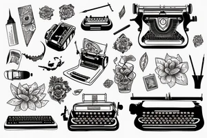 A typewriter that creates artistic images instead of words tattoo idea