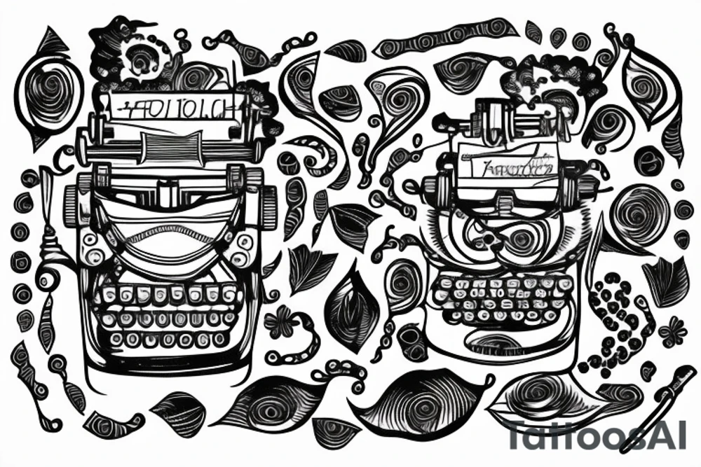 A typewriter that creates artistic images instead of words tattoo idea