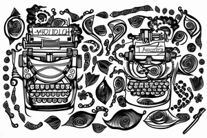 A typewriter that creates artistic images instead of words tattoo idea