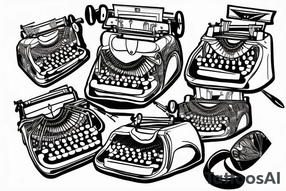 A typewriter that creates artistic images instead of words tattoo idea