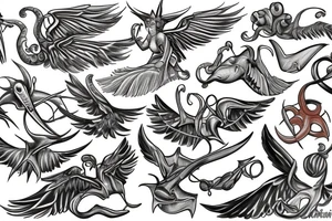 Winged triton tattoo idea