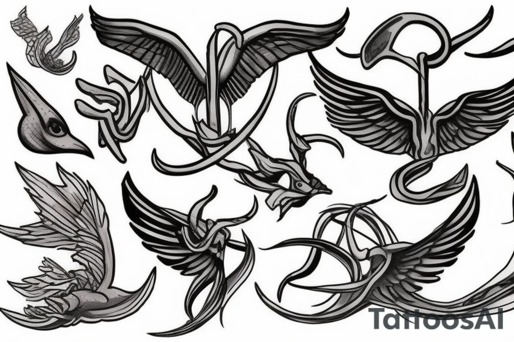 Winged triton tattoo idea