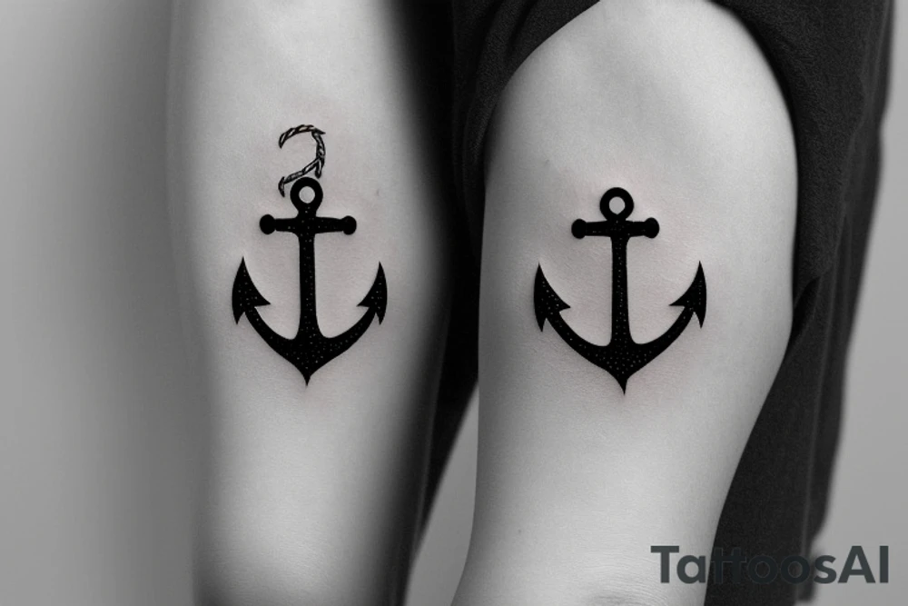 Star with an anchor inside tattoo idea