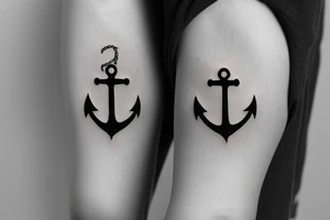 Star with an anchor inside tattoo idea