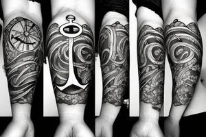 Star with an anchor inside tattoo idea