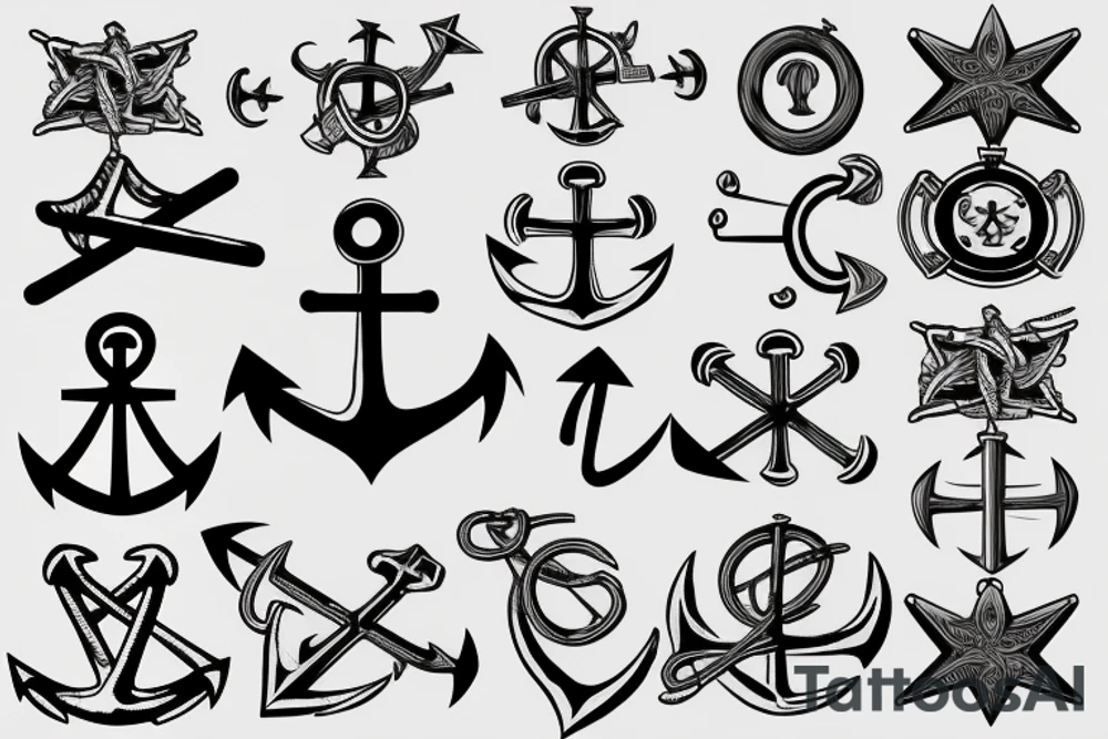 Star and anchor inside tattoo idea