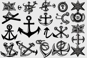 Star and anchor inside tattoo idea