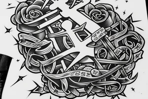 Star and anchor inside tattoo idea
