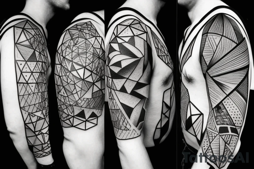 Triangle broken into 5 pieces tattoo idea