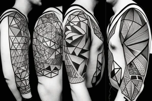 Triangle broken into 5 pieces tattoo idea