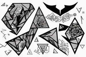 Triangle broken into 5 pieces tattoo idea