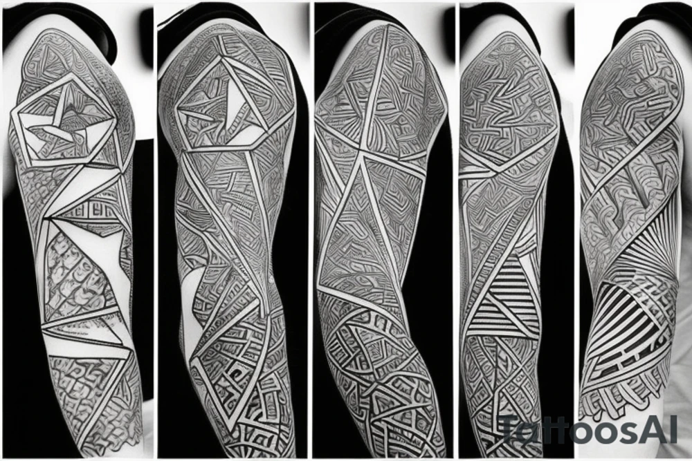 Triangle broken into 5 pieces tattoo idea