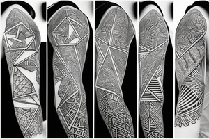 Triangle broken into 5 pieces tattoo idea