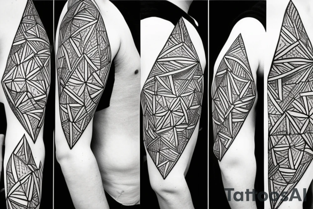 Triangle broken into 5 pieces tattoo idea