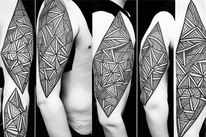Triangle broken into 5 pieces tattoo idea