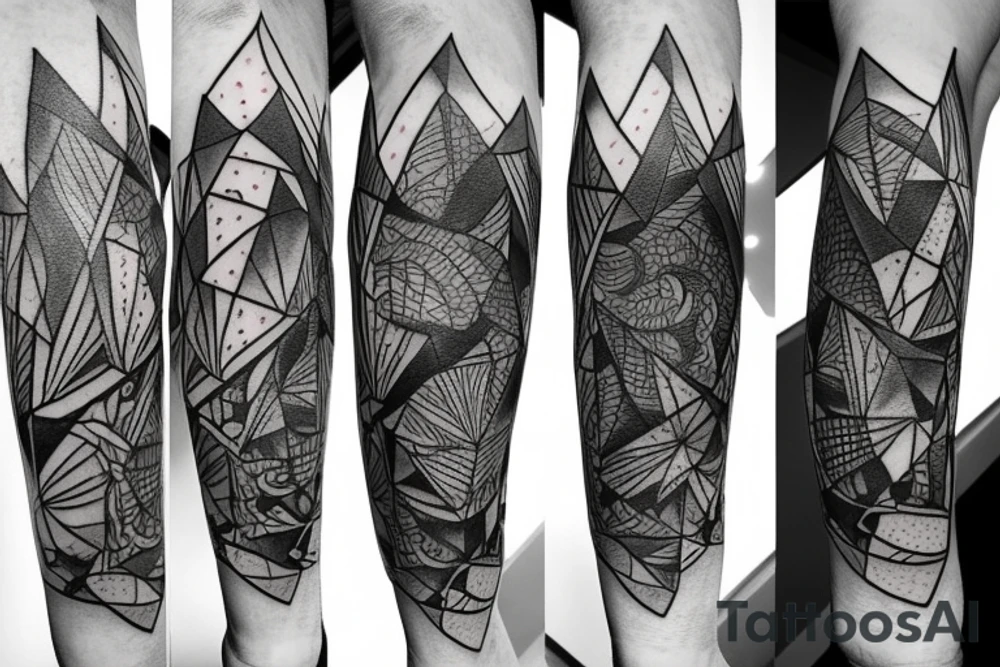 Triangle broken into 5 pieces tattoo idea