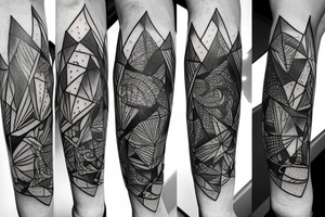Triangle broken into 5 pieces tattoo idea