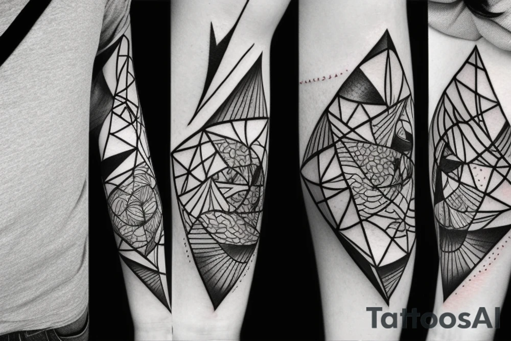 Triangle broken into 5 pieces tattoo idea