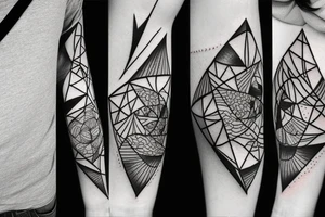 Triangle broken into 5 pieces tattoo idea