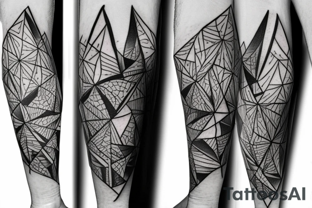 Triangle broken into 5 pieces tattoo idea
