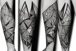 Triangle broken into 5 pieces tattoo idea