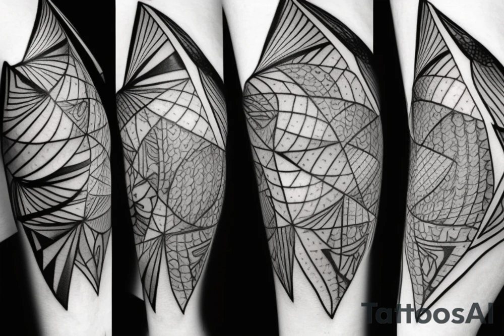 Triangle broken into 5 pieces tattoo idea