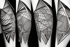 Triangle broken into 5 pieces tattoo idea