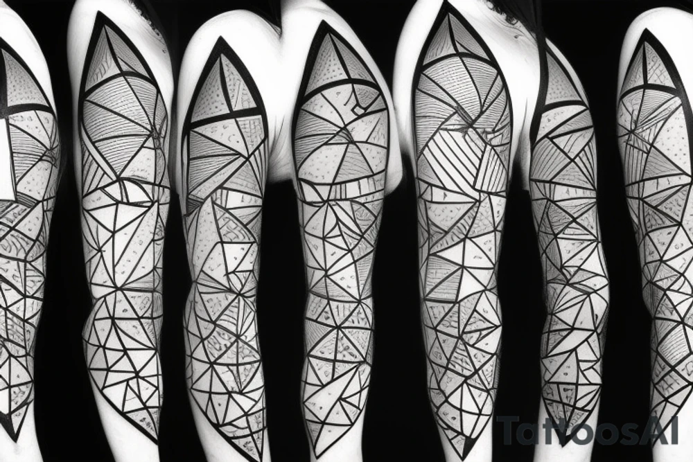 Triangle broken into 5 pieces tattoo idea