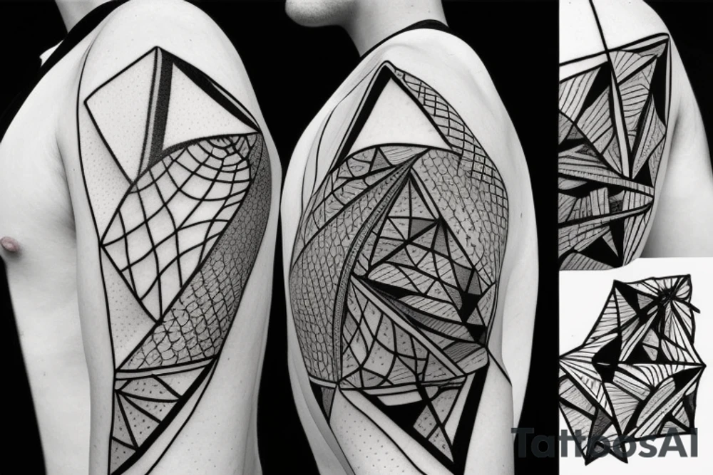 Triangle broken into 5 pieces tattoo idea