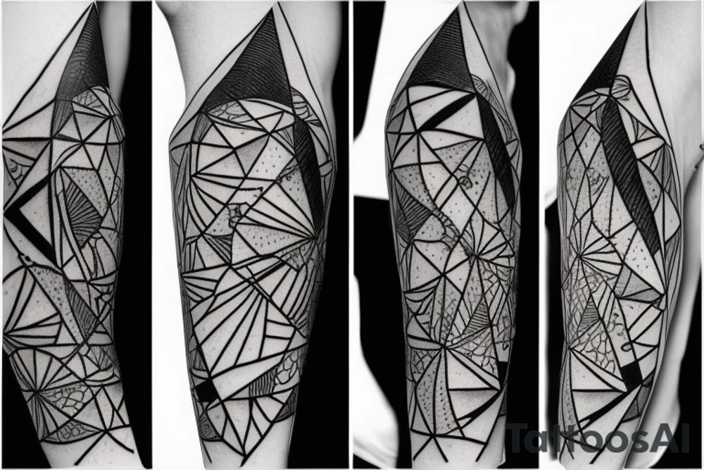 Triangle broken into 5 pieces tattoo idea