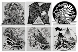 Triangle broken into 5 pieces tattoo idea